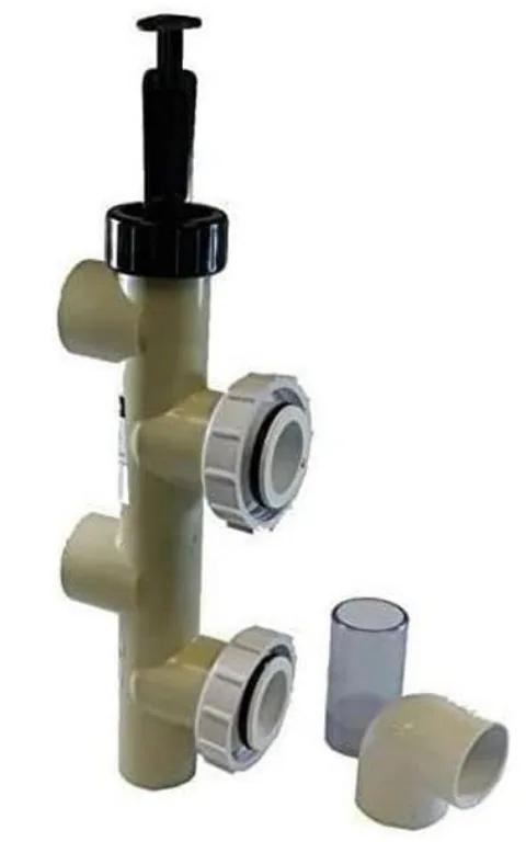 PVC Push-Pull Slide Valve, 7-1/2 Inch Centerline, Almond, for D.E. & Sand Filters