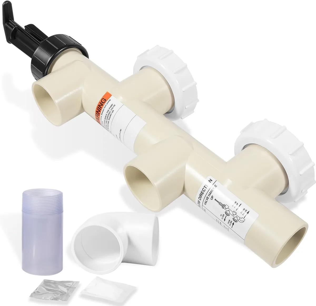 PVC Push-Pull Slide Valve, 7-1/2 Inch Centerline, Almond, for D.E. & Sand Filters