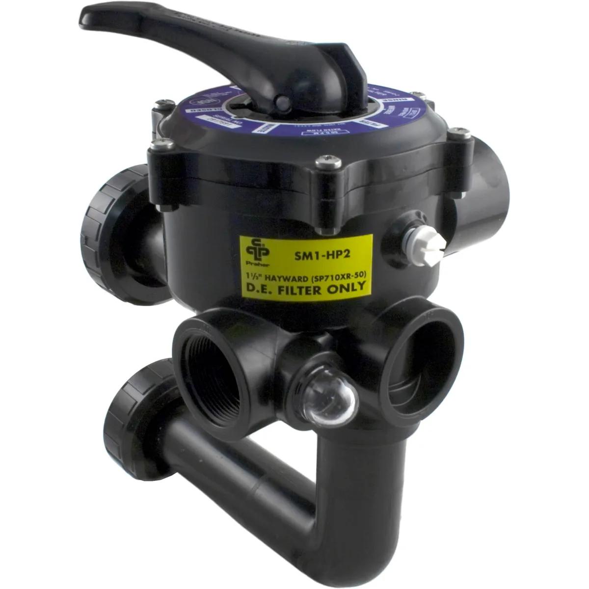Side Mount Multiport Valve, 1-1/2-Inch FIP, ABS, for D.E. Filters