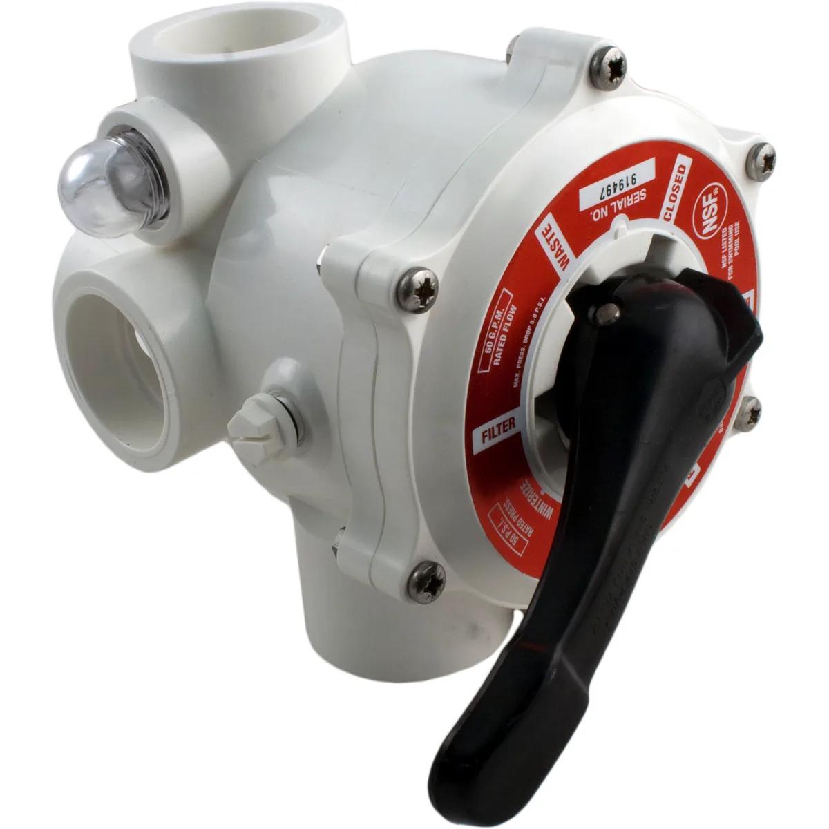 Side Mount Multiport Valve, 1-1/2-Inch Slip, ABS, for Sand and D.E. Filters