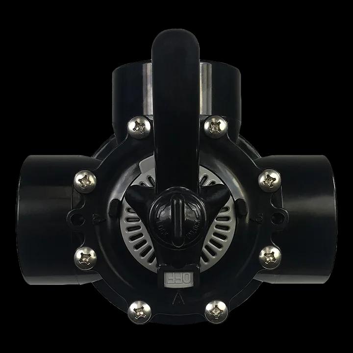 3-Way Diverter Valve, 2-Inch Socket x 2-1/2-Inch Spigot, Black CPVC
