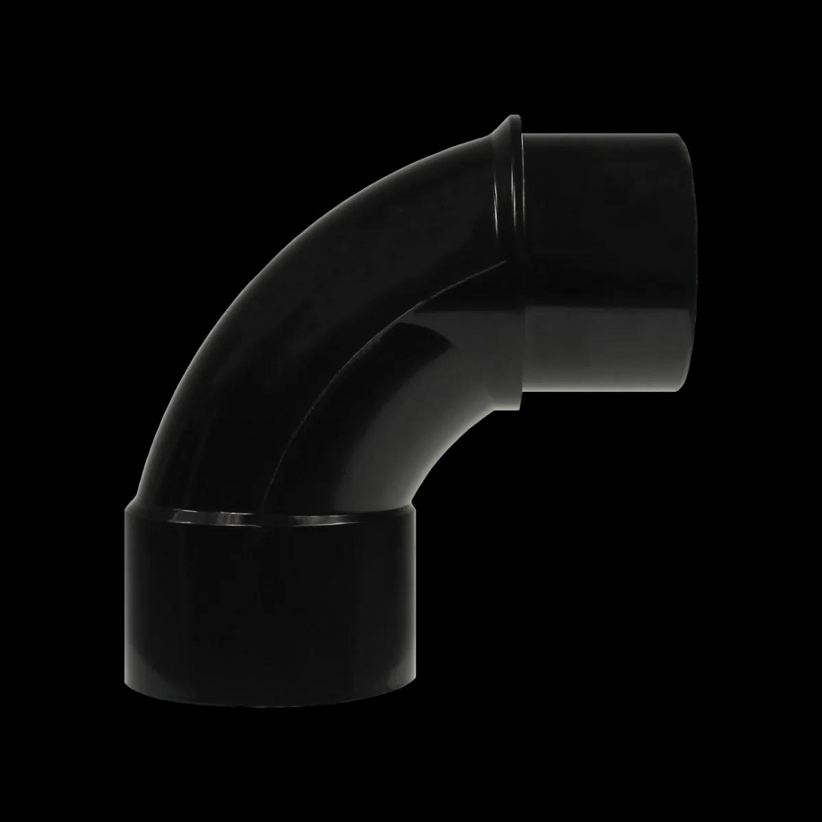 Street Sweep Elbow, 2-Inch, Slip x Spigot, Black PVC