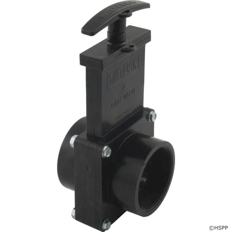 Gate Valve, 2-Inch FPT x 2-Inch Slip, Black