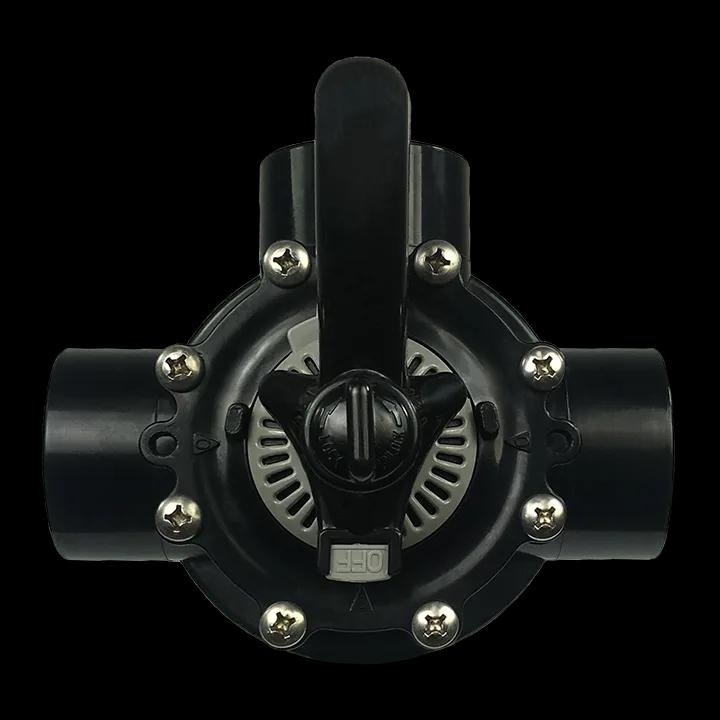 3-Way Diverter Valve, 1.5-Inch Socket x 2-Inch Spigot, Black CPVC