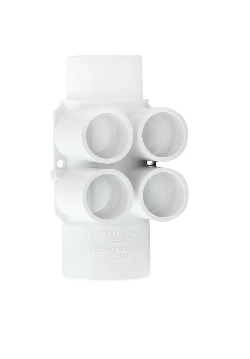 Manifold, 1-1/2-Inch Socket x 1-1/2-Inch Spigot with Four 3/4-Inch Ports