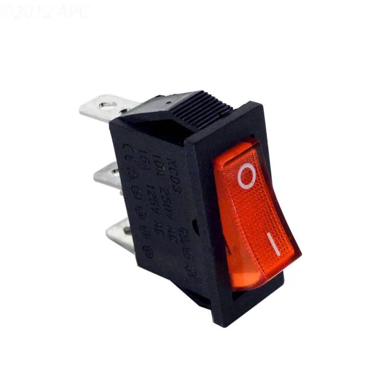 Power Supply Switch, Red, 3-Wire, Replacement for Aqua Products