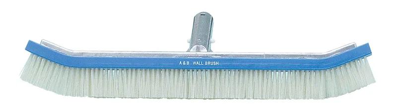 Tile Scrubber Curved Wall Brush, 18-Inch, Blue, Aluminum Back