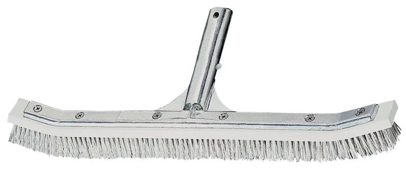 Tile Scrubber Curved Wall Brush, 18-Inch, White, Aluminum Back