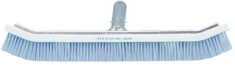 Curved Wall Brush, 18-Inch, White Aluminum Back, Blue Nylon Bristle