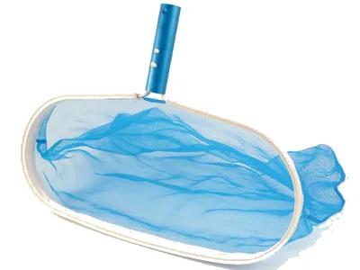 Wide Scoop Leaf Rake with PVC Rim and Aluminum Handle, Compatible with PoolPal