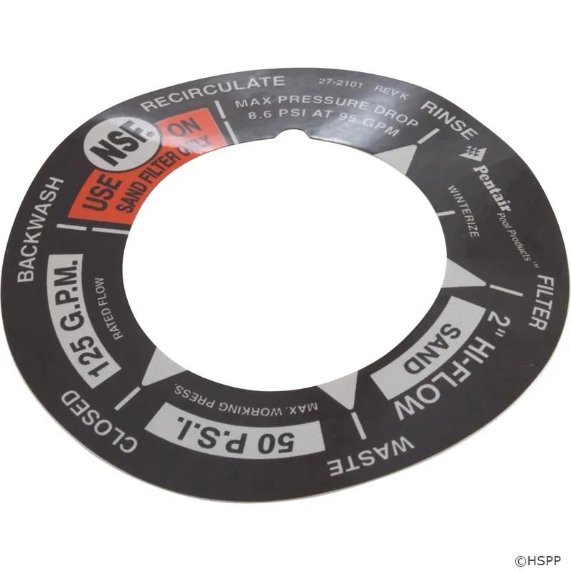Valve Label, 2-Inch, for Hi-Flow Sand Valves, Replacement for Pentair