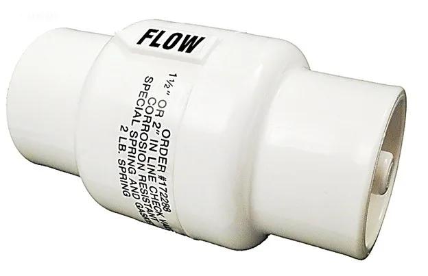 Check Valve, 1-1/2-Inch x 2-Inch, Chemical Resistant, Compatible with Pentair Rainbow Feeders