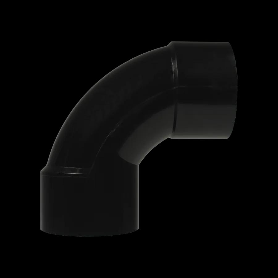 Sweep 90-Degree Elbow, 2-Inch Slip x Slip, Black PVC, Compatible with CMP