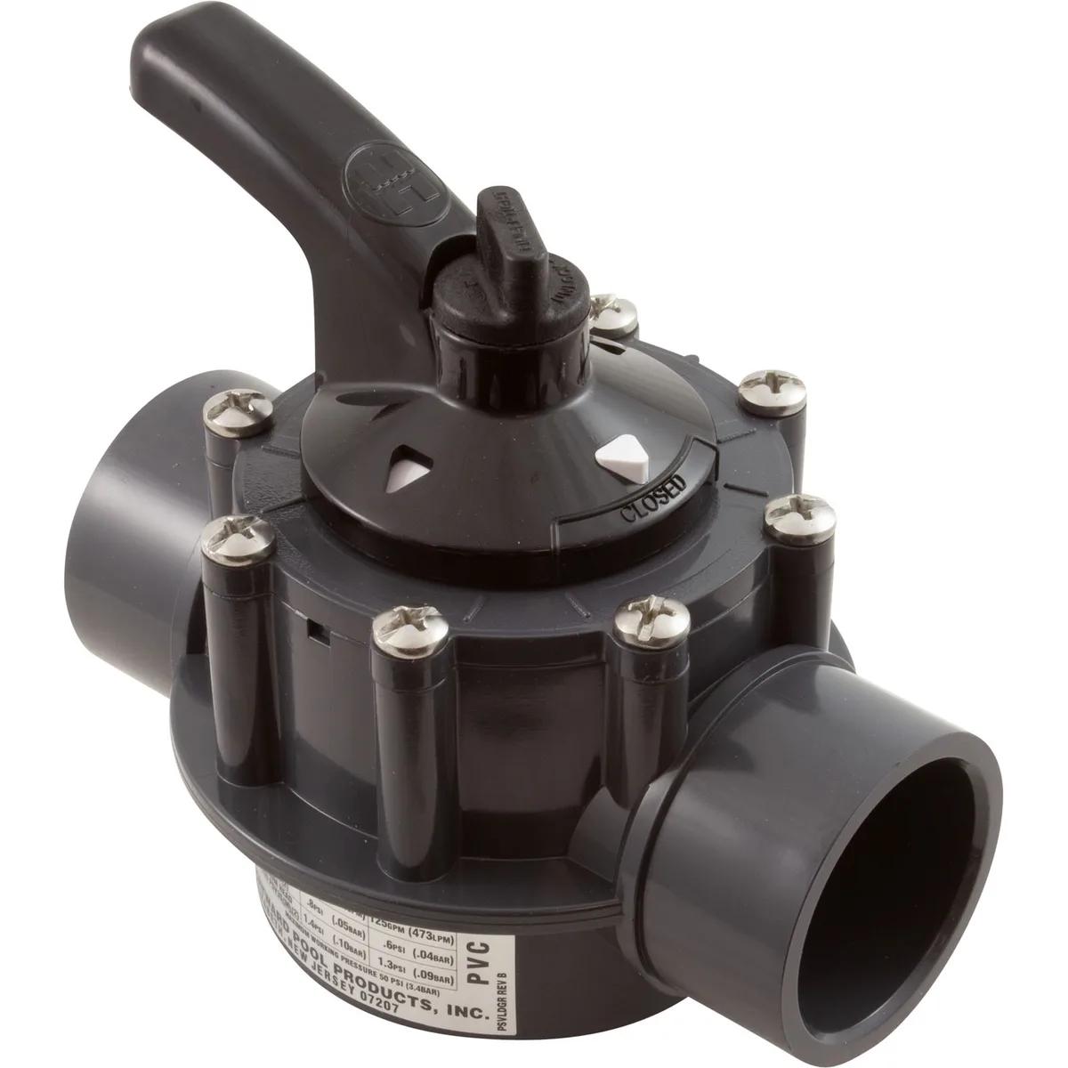 2-Way Diverter Valve, 1-1/2-Inch x 2-Inch PVC, for PSV Series