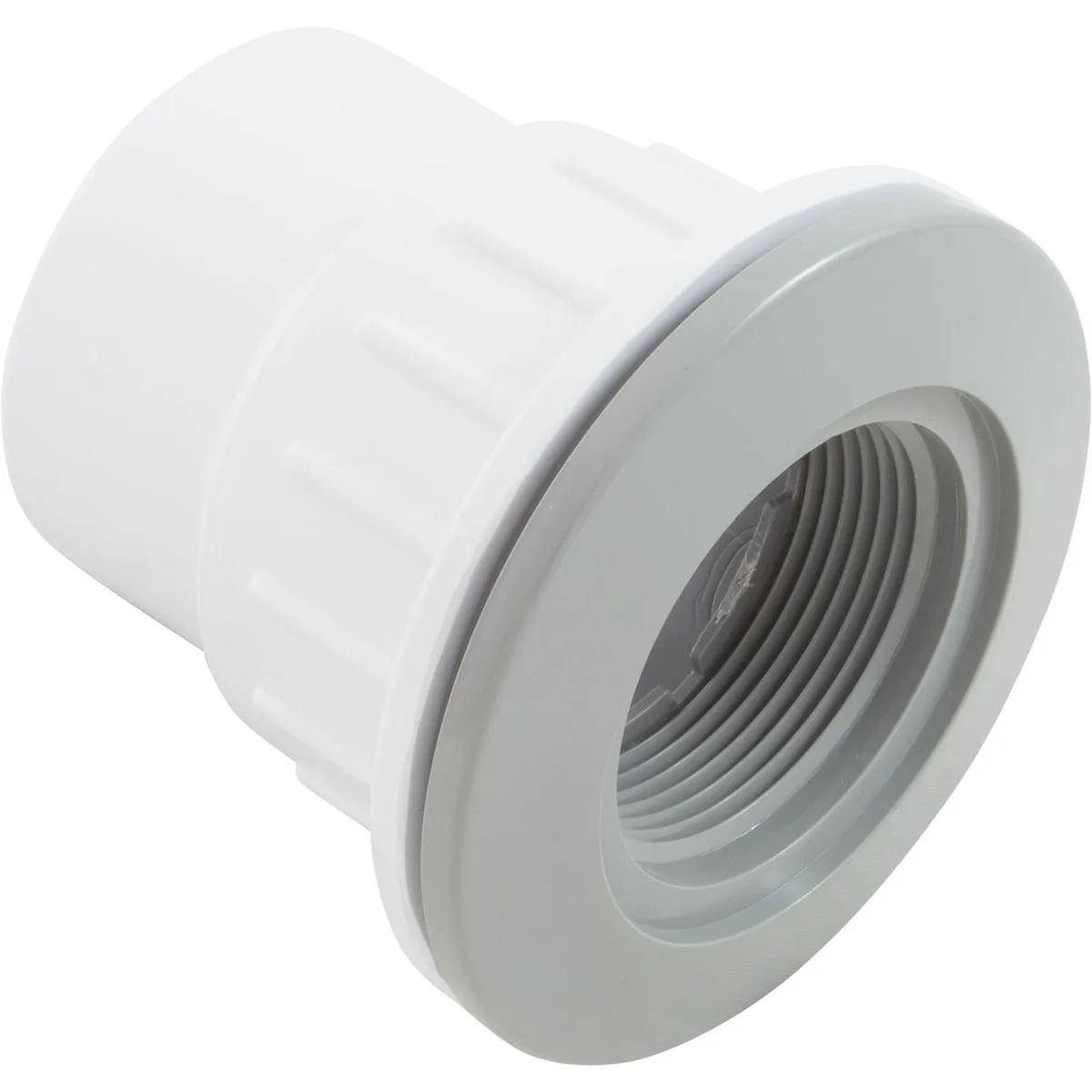Fiberglass Wall Fitting with Nut and Gasket, 1-1/2-Inch Socket x 2-Inch Spigot, Gray