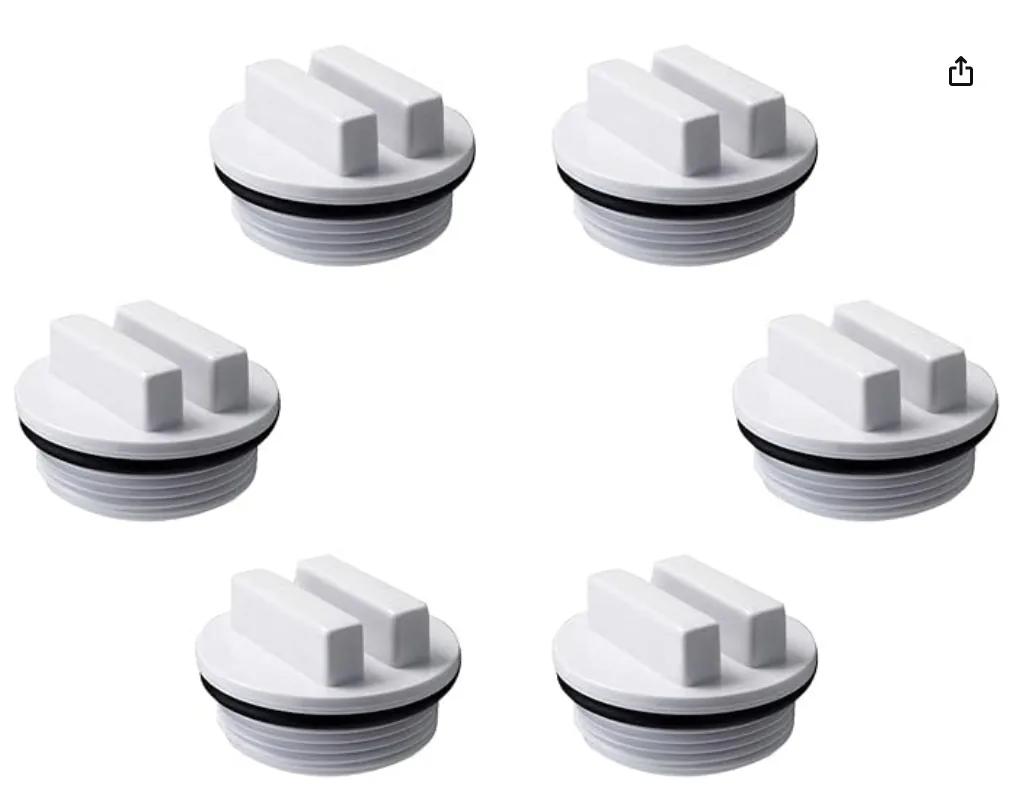 Winter Plug & Filter Drain Plug with O-Ring, 1.5-Inch (6-Pack)