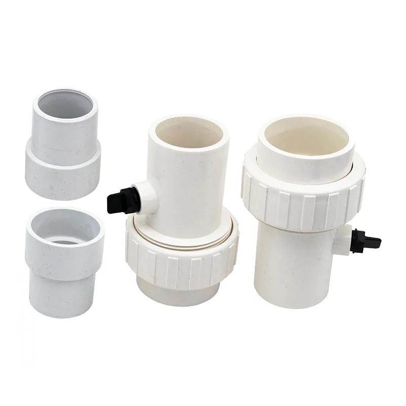 Union Connector Kit with Drain, PVC, Compatible with Raypak 9350 and 9353 Heat Pumps