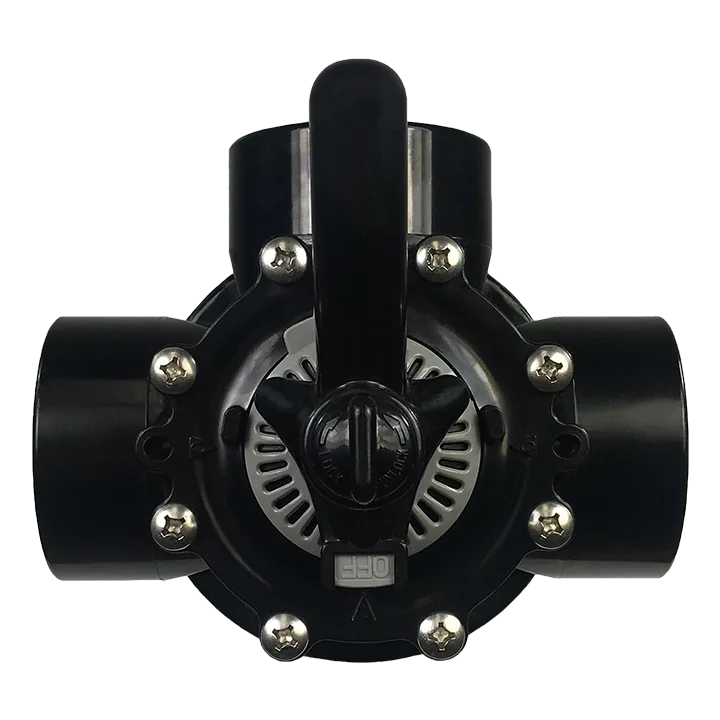 3-Way Diverter Valve, 2-Inch Socket x 2-1/2-Inch Spigot, Black CPVC