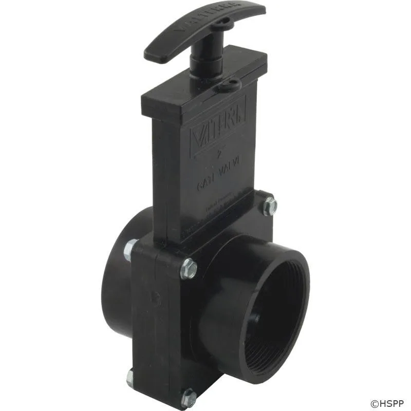 Gate Valve, 2-Inch FPT x 2-Inch Slip, Black