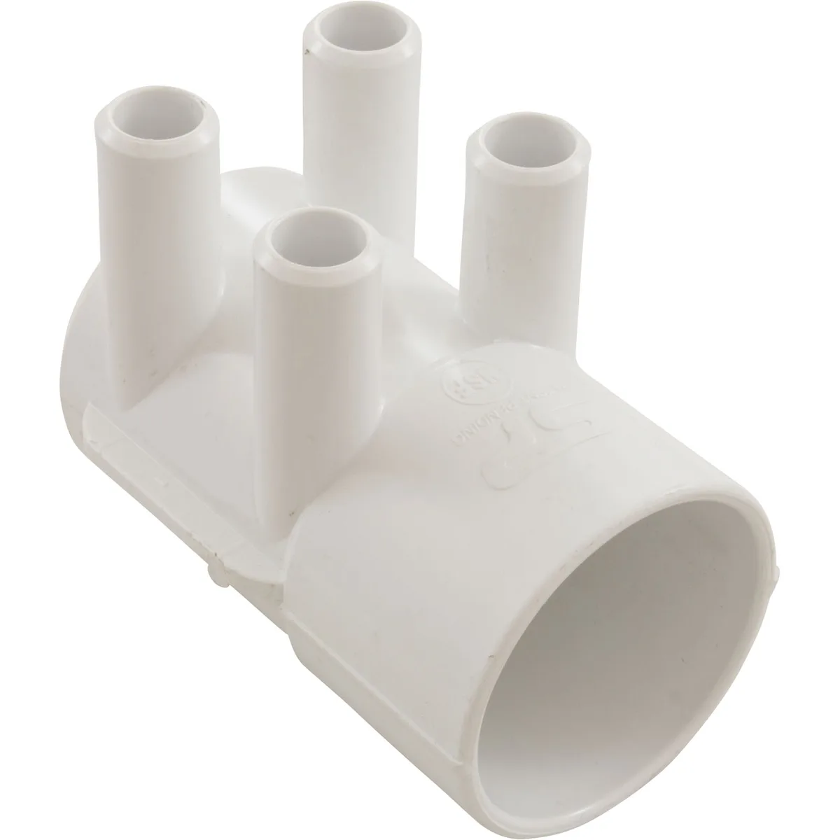 Manifold, 2-Inch Socket x Dead End with Four 3/4-Inch Barb Ports