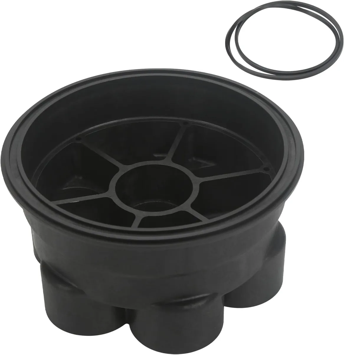 6-Port Valve Base, 2-Inch, Black