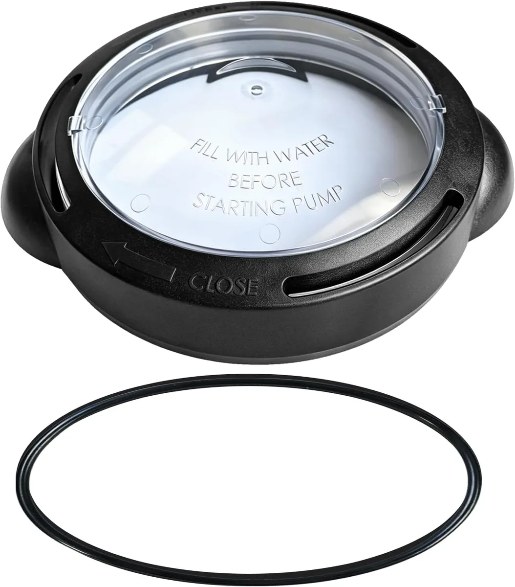 Strainer Cover with Lock Ring and O-Ring, Black