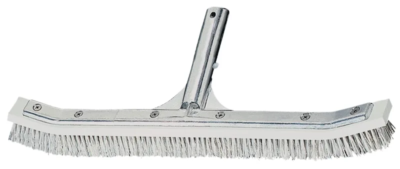 Tile Scrubber Curved Wall Brush, 18-Inch, White, Aluminum Back